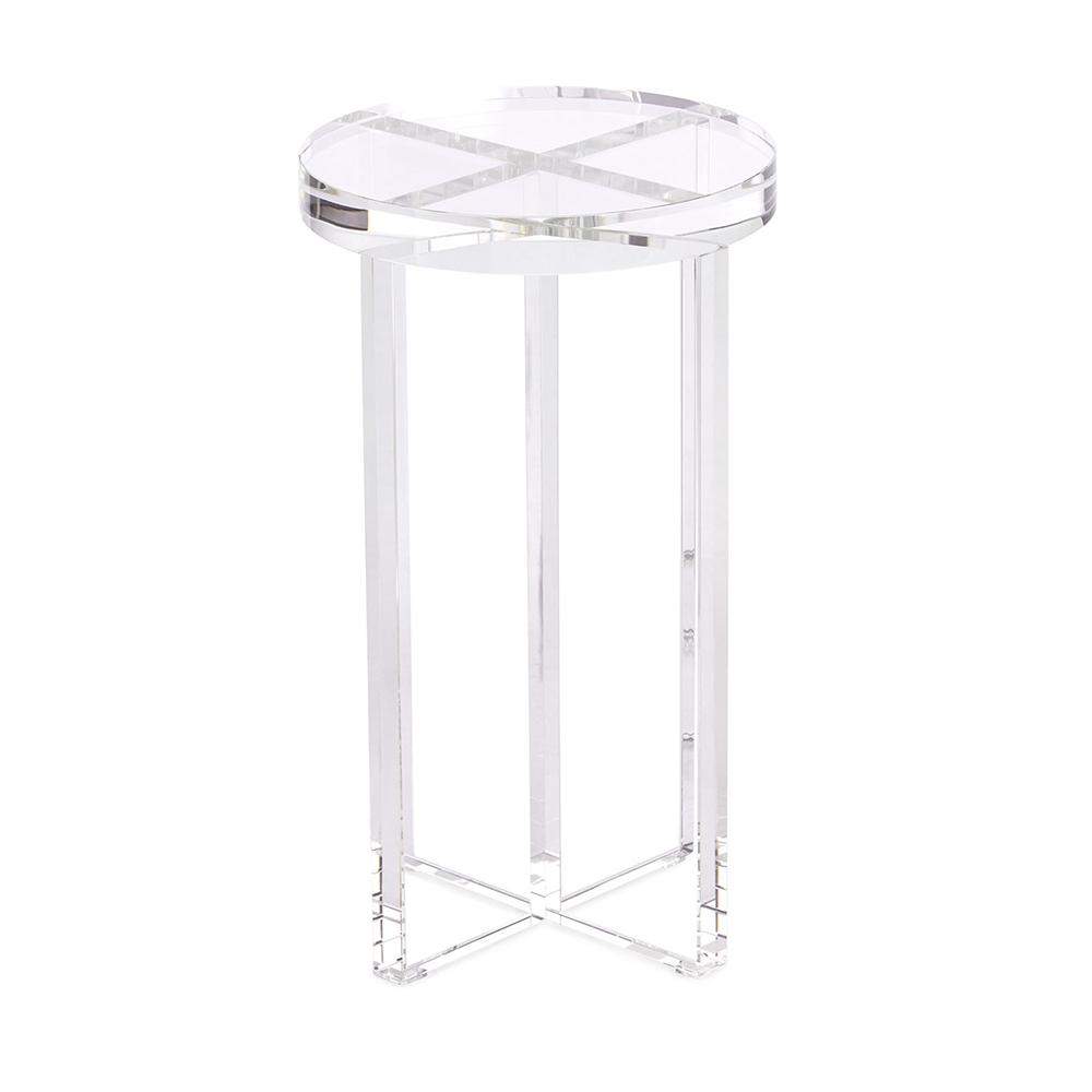 Round Clear Acrylic End Table Modern Side Table-Richsoul-End & Side Tables,Furniture,Living Room Furniture