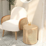 Modern Round End Table with Storage Rattan Side Table-Richsoul-End & Side Tables,Furniture,Living Room Furniture