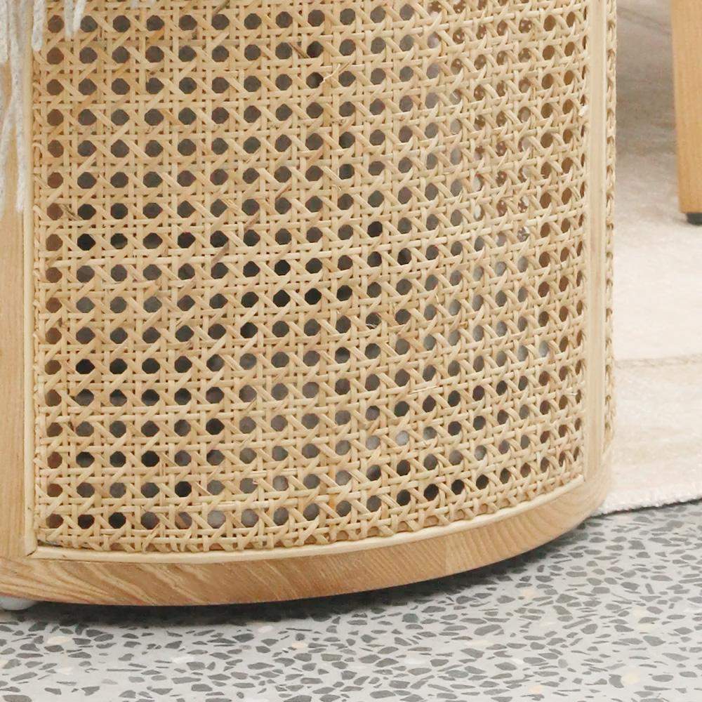 Modern Round End Table with Storage Rattan Side Table-Richsoul-End & Side Tables,Furniture,Living Room Furniture