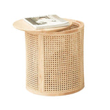 Modern Round End Table with Storage Rattan Side Table-Richsoul-End & Side Tables,Furniture,Living Room Furniture