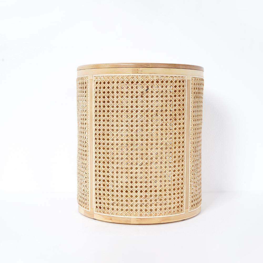 Modern Round End Table with Storage Rattan Side Table-Richsoul-End & Side Tables,Furniture,Living Room Furniture