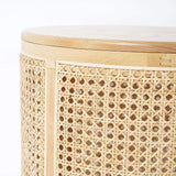 Modern Round End Table with Storage Rattan Side Table-Richsoul-End & Side Tables,Furniture,Living Room Furniture