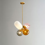 Modern Lovely 4-Light Colorful Glass Balloon Chandelier