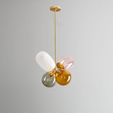 Modern Lovely 4-Light Colorful Glass Balloon Chandelier