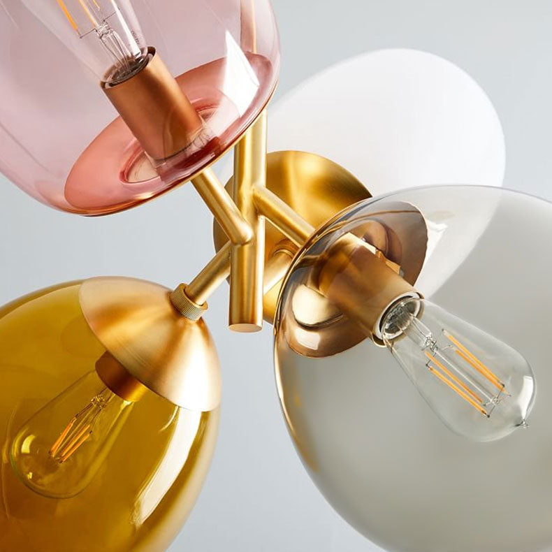 Modern Lovely 4-Light Colorful Glass Balloon Chandelier