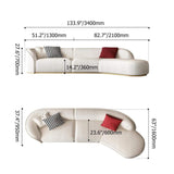 134" Curved White Sectional Sofa Upholstered 5-Seater Floor Sofa Faux-Fur Polyester-Richsoul-Furniture,Living Room Furniture,Sectionals