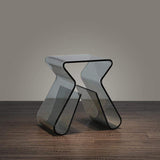 Stylish Side Table Acrylic Smoky Gray End Table with Storage Accent Table-Richsoul-End & Side Tables,Furniture,Living Room Furniture