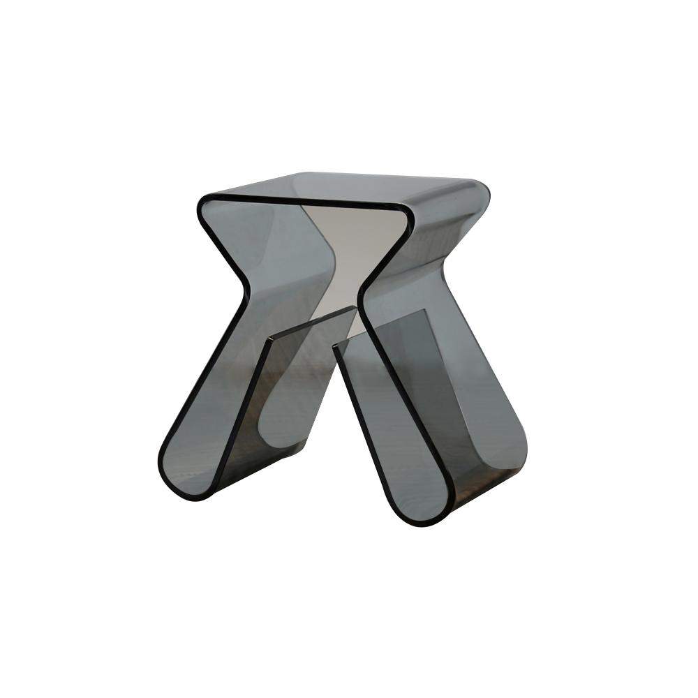 Stylish Side Table Acrylic Smoky Gray End Table with Storage Accent Table-Richsoul-End & Side Tables,Furniture,Living Room Furniture