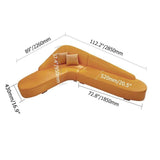 Modern Faux Leather Sectional Sofa Upholstered L-Shaped Corner Sofa Orange Sofa-Richsoul-Furniture,Living Room Furniture,Sectionals