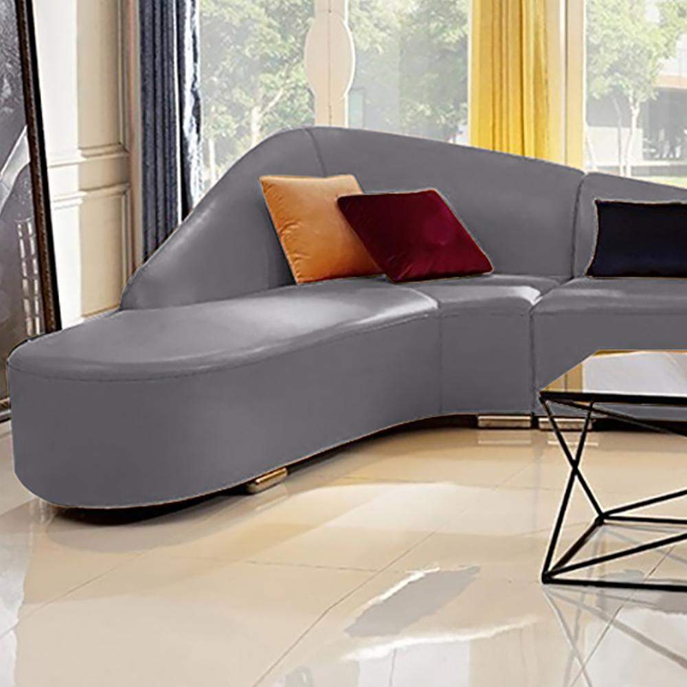 Modern Faux Leather Sectional Sofa Upholstered L-Shaped Corner Sofa Orange Sofa-Richsoul-Furniture,Living Room Furniture,Sectionals