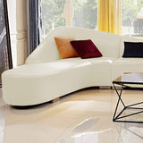 Modern Faux Leather Sectional Sofa Upholstered L-Shaped Corner Sofa Orange Sofa-Richsoul-Furniture,Living Room Furniture,Sectionals