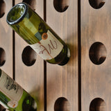 50.8" Solid Wood Wall Wine Rack for 32 Bottles