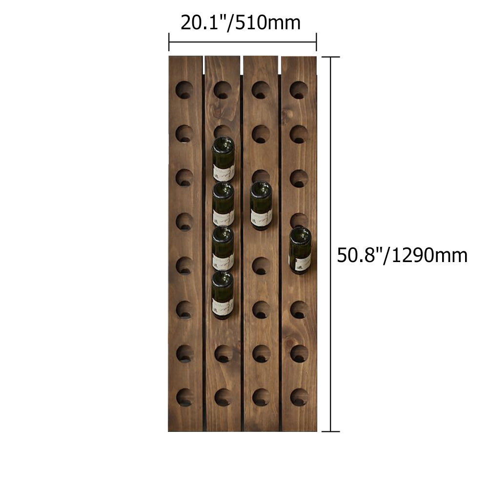 50.8" Solid Wood Wall Wine Rack for 32 Bottles