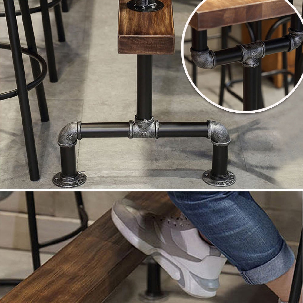 51" Retro Rectangular Bar Table Natural Industrial Pub Table