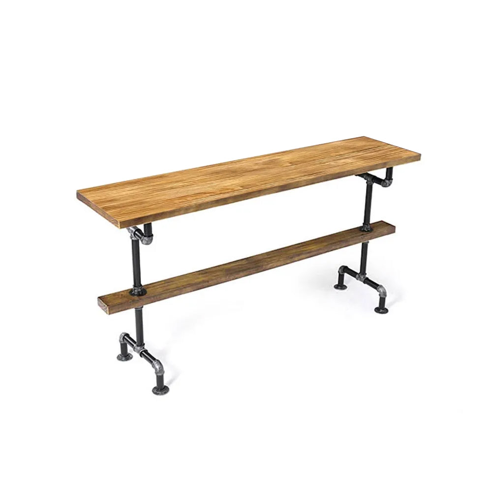 51" Retro Rectangular Bar Table Natural Industrial Pub Table