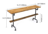 51" Retro Rectangular Bar Table Natural Industrial Pub Table
