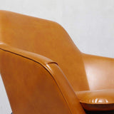Caramel PU Leather Accent Chair Upholstered Arm Chair Carbon Steel in Black Finish-Richsoul-Chairs & Recliners,Furniture,Living Room Furniture