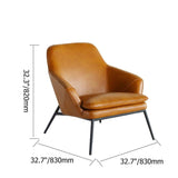 Caramel PU Leather Accent Chair Upholstered Arm Chair Carbon Steel in Black Finish-Richsoul-Chairs & Recliners,Furniture,Living Room Furniture
