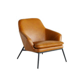 Caramel PU Leather Accent Chair Upholstered Arm Chair Carbon Steel in Black Finish-Richsoul-Chairs & Recliners,Furniture,Living Room Furniture