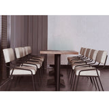 Industrial Upholstered Dining Chair White PU Leather Dining Chair Set of 2