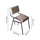 Industrial Upholstered Dining Chair White PU Leather Dining Chair Set of 2