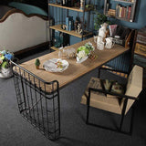 Industrial Loft Vintage Rectangular Writing Desk Office Desk Metal in Black Finish-Desks,Furniture,Office Furniture