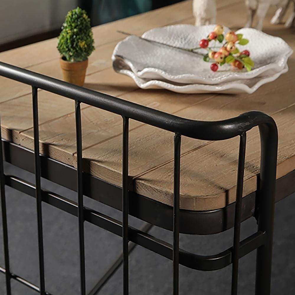 Industrial Loft Vintage Rectangular Writing Desk Office Desk Metal in Black Finish-Desks,Furniture,Office Furniture
