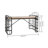 Industrial Loft Vintage Rectangular Writing Desk Office Desk Metal in Black Finish-Desks,Furniture,Office Furniture