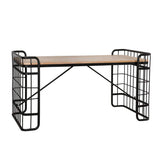 Industrial Loft Vintage Rectangular Writing Desk Office Desk Metal in Black Finish-Desks,Furniture,Office Furniture