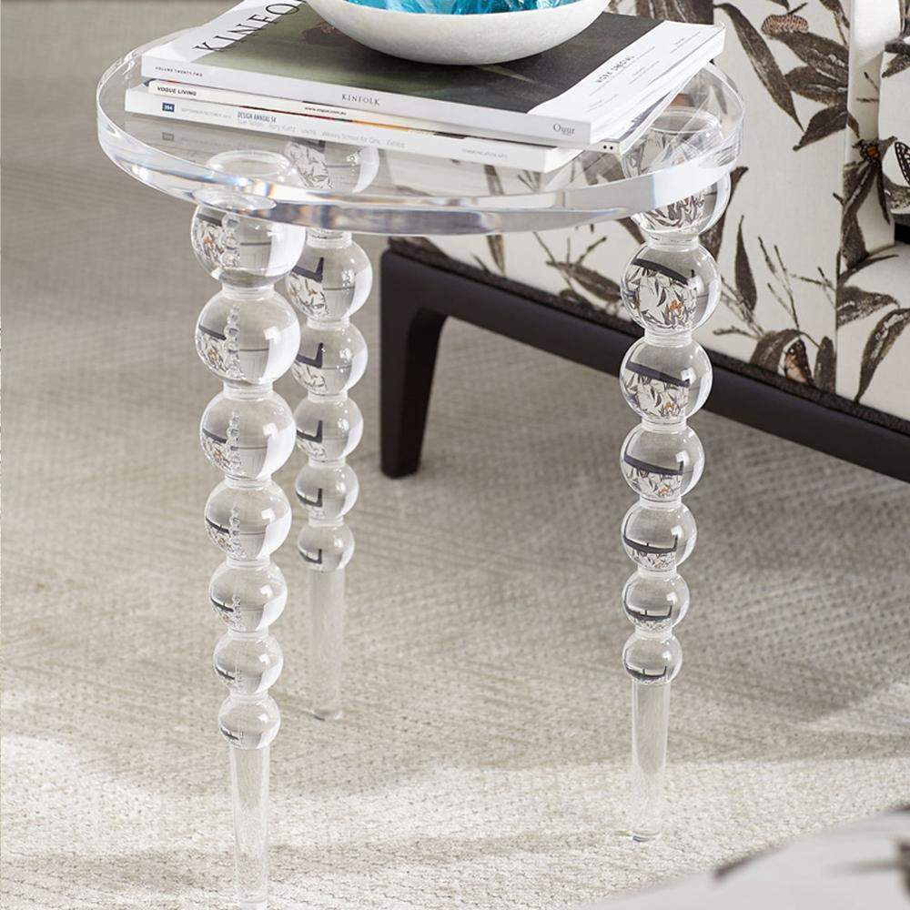 Modern Acrylic End Table Clear Round Side Table-End & Side Tables,Furniture,Living Room Furniture
