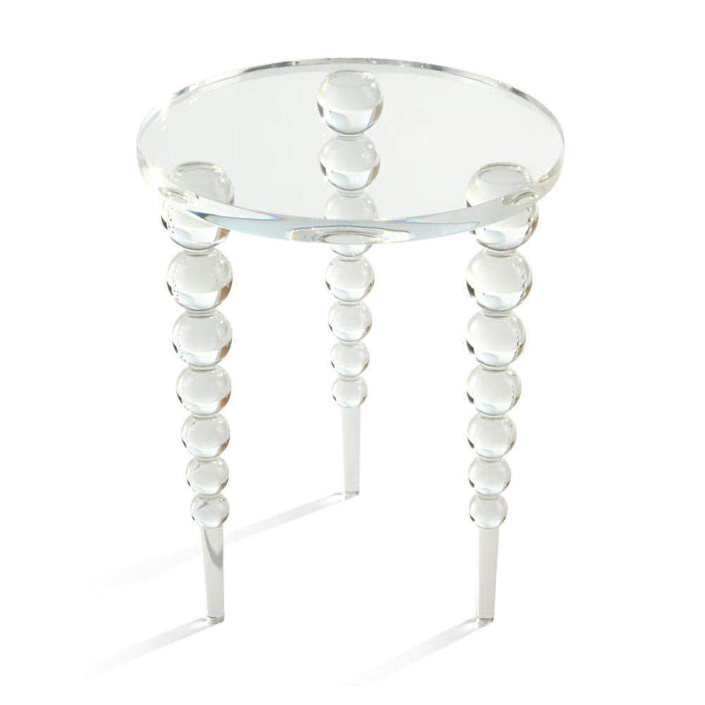 Modern Acrylic End Table Clear Round Side Table-End & Side Tables,Furniture,Living Room Furniture