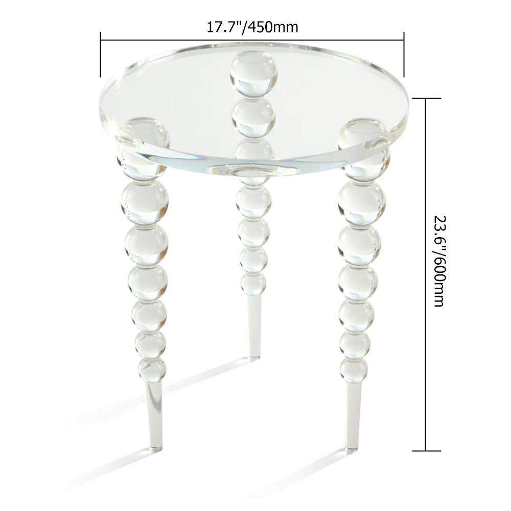 Modern Acrylic End Table Clear Round Side Table-End & Side Tables,Furniture,Living Room Furniture