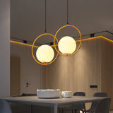Ring Globe Single Pendant Light Glass Globe Contemporary Minimalist