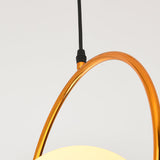 Ring Globe Single Pendant Light Glass Globe Contemporary Minimalist