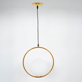 Ring Globe Single Pendant Light Glass Globe Contemporary Minimalist