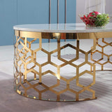 Modern Oval Coffee Table Marble Top with Stainless Steel Frame-Richsoul-Coffee Tables,Furniture,Living Room Furniture