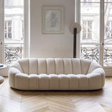 Lamb Wool White Sofa Upholstered Sofa 3-Seater Sofa Cute Sofa 82.7"-Richsoul-Furniture,Living Room Furniture,Sofas & Loveseats