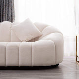 Lamb Wool White Sofa Upholstered Sofa 3-Seater Sofa Cute Sofa 82.7"-Richsoul-Furniture,Living Room Furniture,Sofas & Loveseats