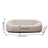 Lamb Wool White Sofa Upholstered Sofa 3-Seater Sofa Cute Sofa 82.7"-Richsoul-Furniture,Living Room Furniture,Sofas & Loveseats