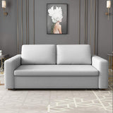 Gray Nordic Convertible Sofa Bed Cotton& Linen Upholstery with Storage-Richsoul-Daybeds,Furniture,Living Room Furniture