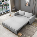 Gray Nordic Convertible Sofa Bed Cotton& Linen Upholstery with Storage-Richsoul-Daybeds,Furniture,Living Room Furniture