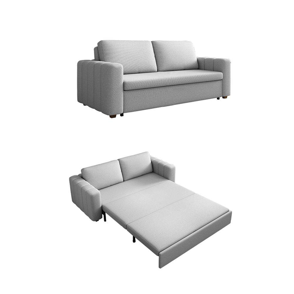 Gray Nordic Convertible Sofa Bed Cotton& Linen Upholstery with Storage-Richsoul-Daybeds,Furniture,Living Room Furniture