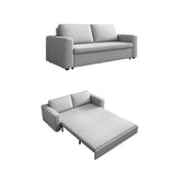 Gray Nordic Convertible Sofa Bed Cotton& Linen Upholstery with Storage-Richsoul-Daybeds,Furniture,Living Room Furniture