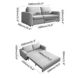 Gray Nordic Convertible Sofa Bed Cotton& Linen Upholstery with Storage-Richsoul-Daybeds,Furniture,Living Room Furniture