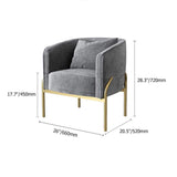 Gray Velvet Accent Chair Modern Upholstered Arm Chair with Gold Legs Pillow Included-Richsoul-Chairs & Recliners,Furniture,Living Room Furniture