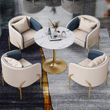 Modern Accent Chair Tufted Upholstered PU Leather Accent Chair in Gold-Richsoul-Chairs & Recliners,Furniture,Living Room Furniture