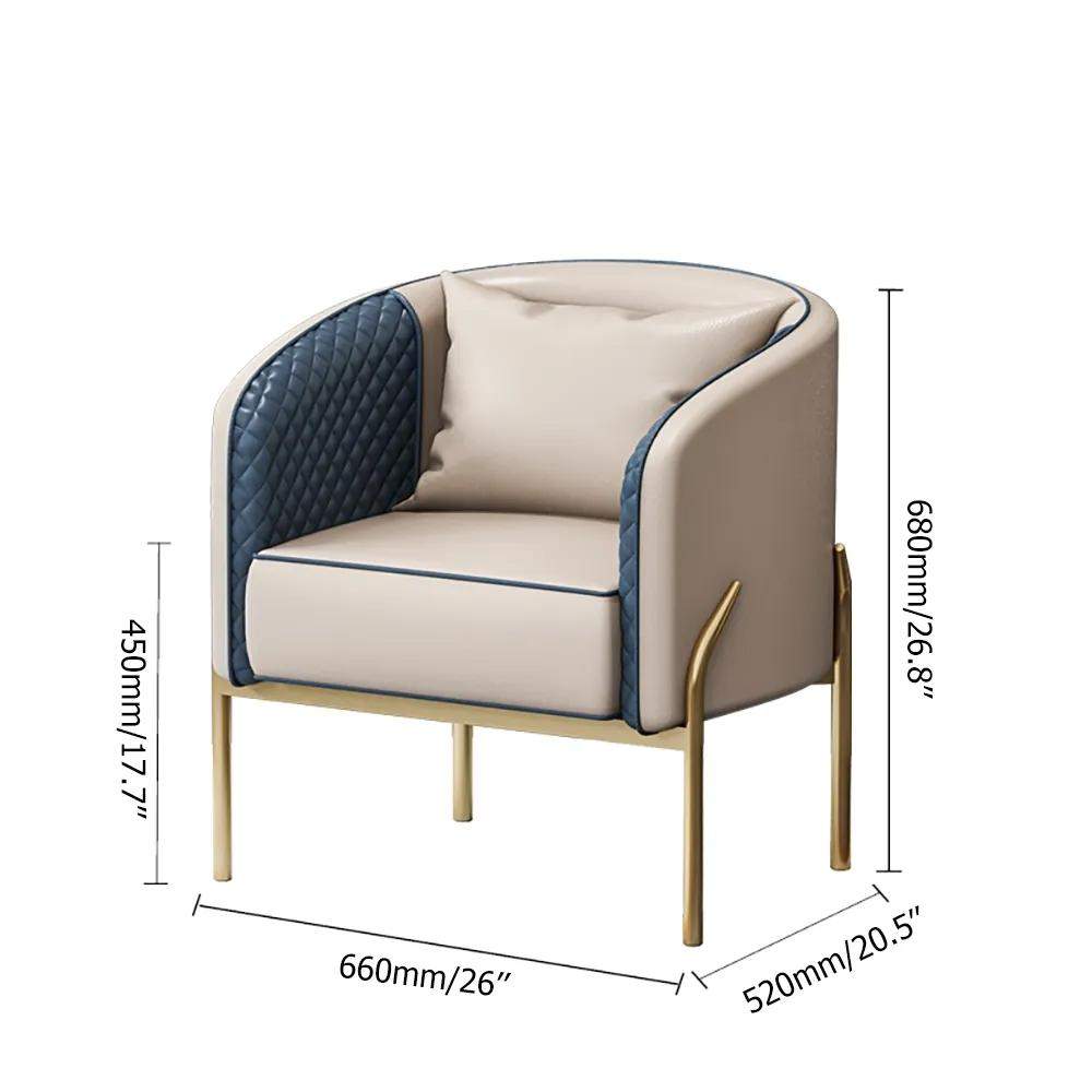 Modern Accent Chair Tufted Upholstered PU Leather Accent Chair in Gold-Richsoul-Chairs & Recliners,Furniture,Living Room Furniture