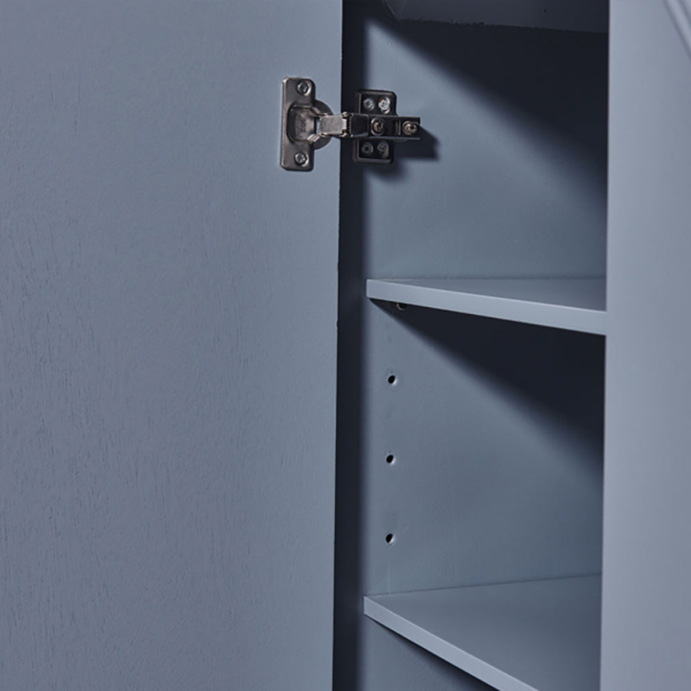 Modern Blue Sideboard Buffet 59" Buffet Cabinet with 4 Doors Adjustable Shelves