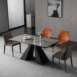 Minimalist Retractable Rock Slab Rectangular Luxury Folding Dining Table