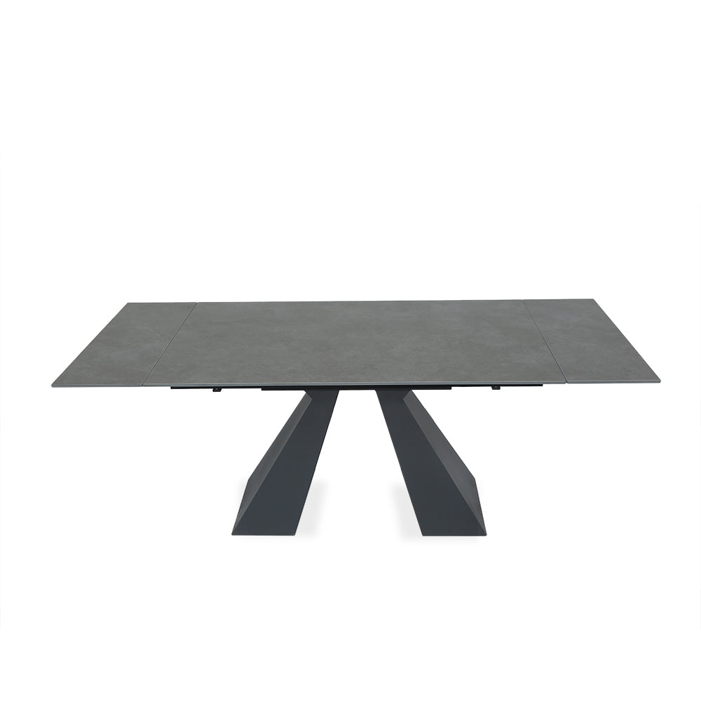 Minimalist Retractable Rock Slab Rectangular Luxury Folding Dining Table